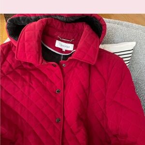 Calvin Klein Women's Crimson Quilted Puffer Jacket
